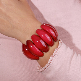 Bold and Elastic Bracelet Set for Women - European Fashion Acrylic Bangle with Unique Charm
