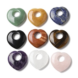 Полые подвески из натурального камня, сердце прелести
