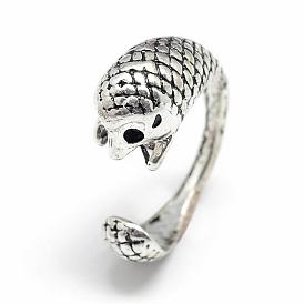 Adjustable Alloy Cuff Finger Rings, Hedgehog, Size 7
