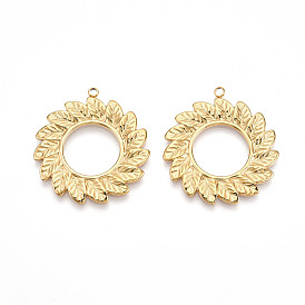 304 подвески из нержавеющей стали, ионное покрытие (ip), подвески в виде венков из листьев