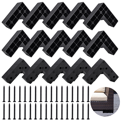 16шт. полипропиленовые ножки для диванной мебели, Сменные ножки L-образной формы, с 48шт 304 винтами из нержавеющей стали