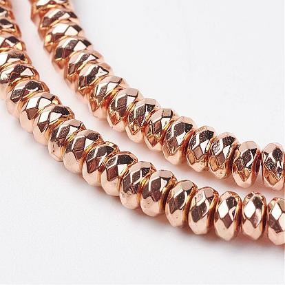 Немагнитные синтетический гематит бисер пряди, граненые, рондель