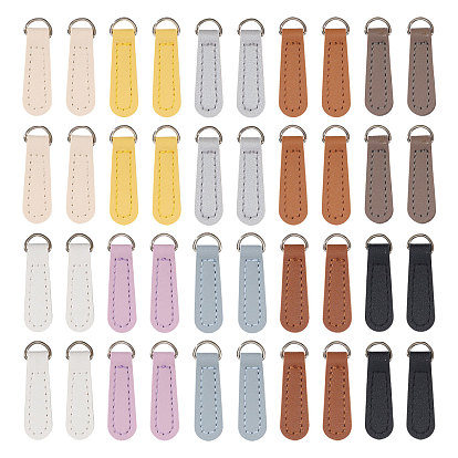 40 шт. 10 цвета pu кожа застежка-молния язычки, с пряжкой сплава