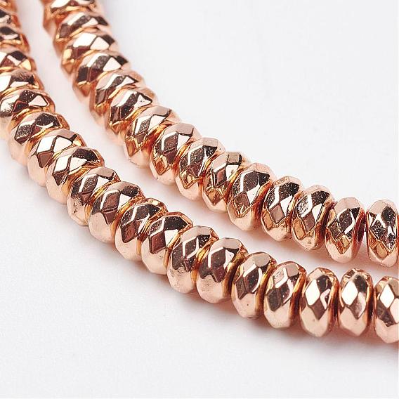 Немагнитные синтетический гематит бисер пряди, граненые, рондель