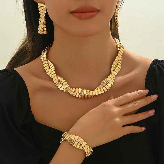 Элегантный комплект из браслетов, серег и ожерелий в ближневосточном стиле для женской свадебной вечеринки