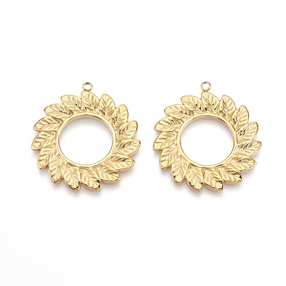 304 подвески из нержавеющей стали, ионное покрытие (ip), подвески в виде венков из листьев