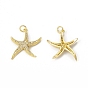 Латунные микро проложить кубического циркония подвески, без кадмия, без никеля и без свинца, с прыжковых колец, очарование морской звезды