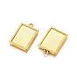 Tibetan Style Pendant Cabochon Settings, Plain Edge Bezel Cups, Lead Free and Cadmium Free, Rectangle