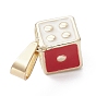 Alloy Enamel Charms, with 304 Stainless Steel Findings, Golden, Dice Charm