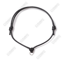 Adjustable Waxed Polyester Cord Bracelets Makings, with 304 Stainless Steel Jump Rings