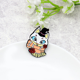 Magician Mouse Girl Alloy Brooch for Fashionable Flower Transformation