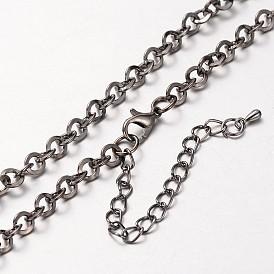 Fabrication de collier de chaîne à maillons ronds en fer, avec un alliage homard fermoirs de griffes et des chaînes d'extension de fer, 29.9 pouce