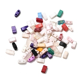 2 Отверстие для выпечки краски стеклянные бусины, прямоугольные