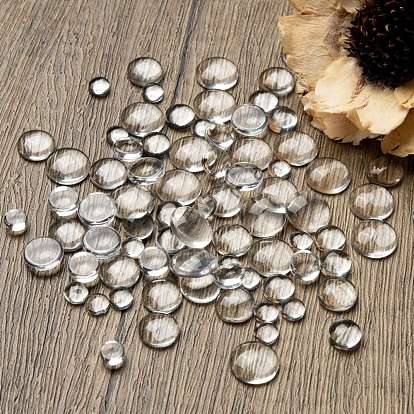 80Pcs 4 Size Transparent Glass Cabochons, Clear Dome Cabochon for Cameo Photo Pendant Jewelry Making, Half Round