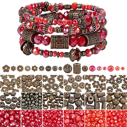 DIY Beads Kits, including Glass Beads, CCB Plastic Beads, Iron Beads, Alloy Bead Caps & Beads, Brass Beads