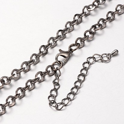 Fabrication de collier de chaîne à maillons ronds en fer, avec un alliage homard fermoirs de griffes et des chaînes d'extension de fer, 29.9 pouce