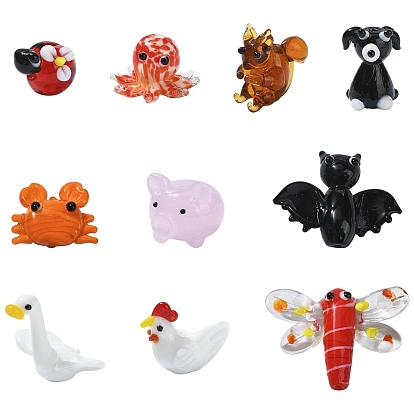 10pcs 10 style handgemachte Lampwork Perlen, Gemischte Farbe