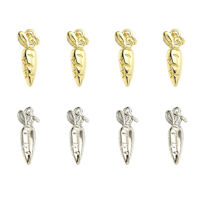 12 шт. 2 цвета латунные подвески, с прыжковых колец, без кадмия и без свинца, долговечный, морковь