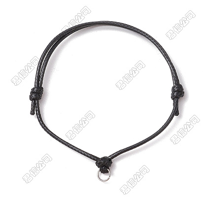 Fabricación de pulseras ajustables de cordón de poliéster encerado, con 304 anillos de salto de acero inoxidable