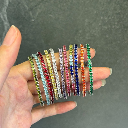 925 эластичные браслеты из стерлингового серебра с микропаве из кубических цирконий для женщин, платина