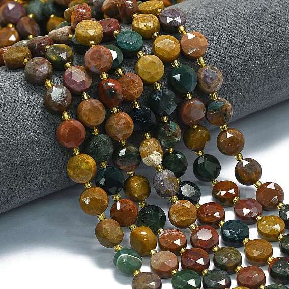 Природных драгоценных камней бисер нитей, граненый шестиугольный разрез, плоско-круглые, с бисером