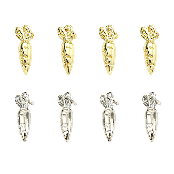 12 шт. 2 цвета латунные подвески, с прыжковых колец, без кадмия и без свинца, долговечный, морковь