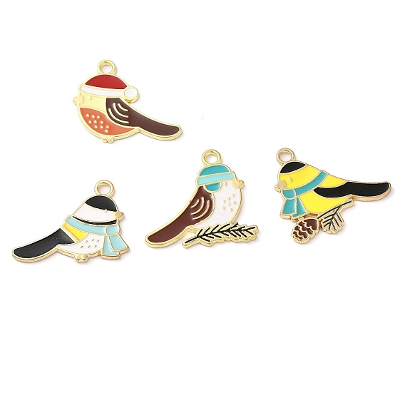 Подвески из эмали и сплава, долговечный, золотые, очарование птицы