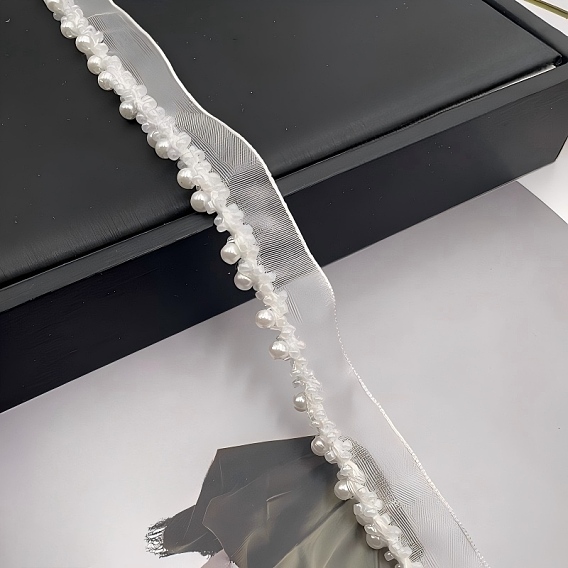 Cintas de nylon, con perlas de imitación, accesorios de costura de ropa
