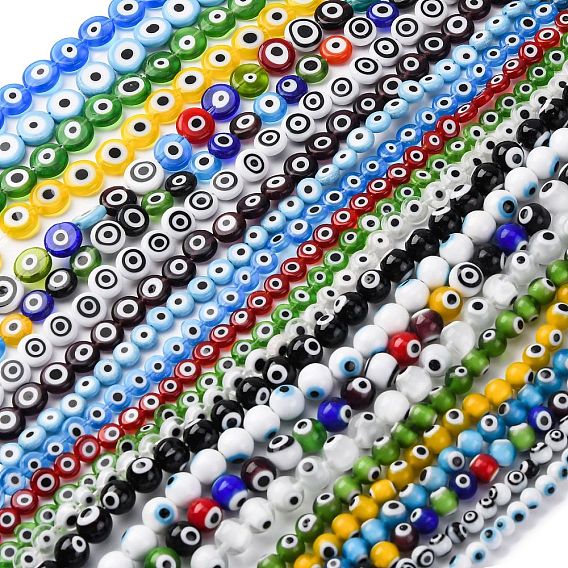 Ручной сглаза бусины бисер нитей, плоский круглый и круглый