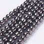 Electroplate Glass Beads Strands, Full Plated, Faceted Rondelle