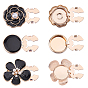 6 piezas 3 estilos de gemelos planos redondos y con forma de flor de aleación, con perlas de imitación y esmalte para accesorios de prendas de vestir