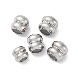201 из нержавеющей стали бусы, с резиной внутри, ползунки, колонка, Рифленые бусины, анти-тускнение