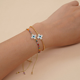 Браслеты из натуральных ракушек и стеклянных бусин от сглаза для женщин