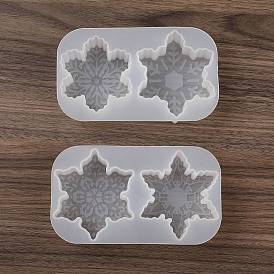 Christmas Theme DIY Snowflake Shape Silicone Candle Molds, for Scented Candle Making