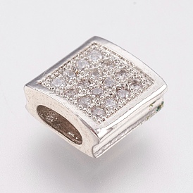 Латунные микро проложить кубического циркония слайд прелести, без свинца и без кадмия, прямоугольные