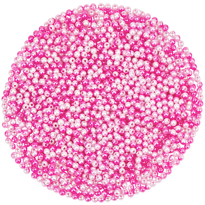 150g abs искусственные жемчужные бусины, круглые, два тона