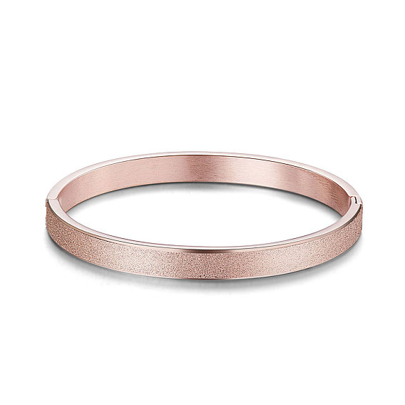 Simple Elegant Stainless Steel Bangle, Frosted, 59mm