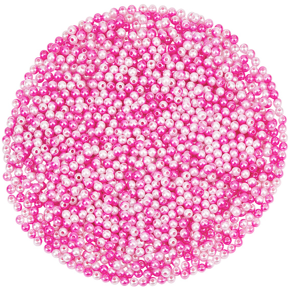 150g abs искусственные жемчужные бусины, круглые, два тона