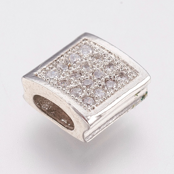 Латунные микро проложить кубического циркония слайд прелести, без свинца и без кадмия, прямоугольные