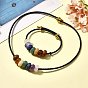 Браслеты и ожерелья из натуральных драгоценных камней rondelle chakra, наборы украшений из кожаных шнуров для женщин