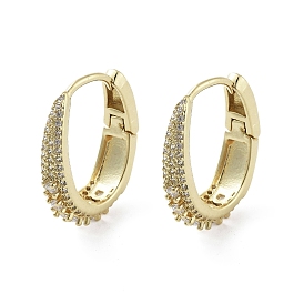 Brass with Cubic Zirconia Hopp Earrings, Long-Lasting Plated, Lead Free & Cadmium Free