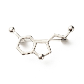 Hollow Chemistry Molecular Structure Brooch, Chemical Formula Iron Alloy Lapel Pin for Nurse Teacher Student
