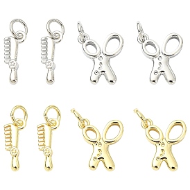 8 шт 4 стили латунные подвески, долговечный, без свинца и без кадмия, стойки покрытие, с целью перехода в кольце