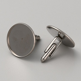 304 Stainless Steel Cuff Button, Cufflink Findings for Apparel Accessories