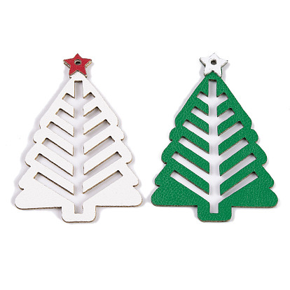 PU Leather Pendants, Christmas Tree
