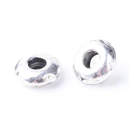 Tibetan Style Alloy Spacer Beads, Rondelle, Cadmium Free & Lead Free