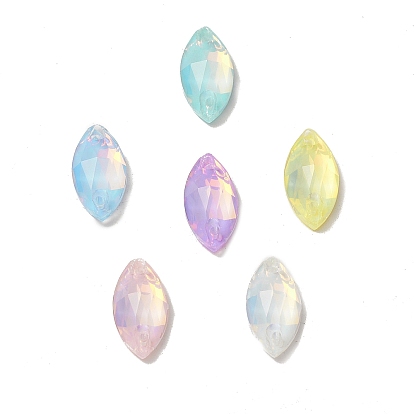 Эффект мокко форма конского глаза пришивка стразами, k 5 стеклянный страз, 2-отверстие ссылка, плоская спинка с покрытием, швейные украшения