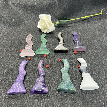 Резные фигурки метлы из натуральных драгоценных камней, для домашнего офиса настольный орнамент фэн-шуй