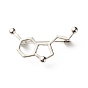 Hollow Chemistry Molecular Structure Brooch, Chemical Formula Iron Alloy Lapel Pin for Nurse Teacher Student