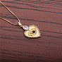Colorful Cubic Zirconia Evil Eye Pendant Necklace for Fashionable Accessories